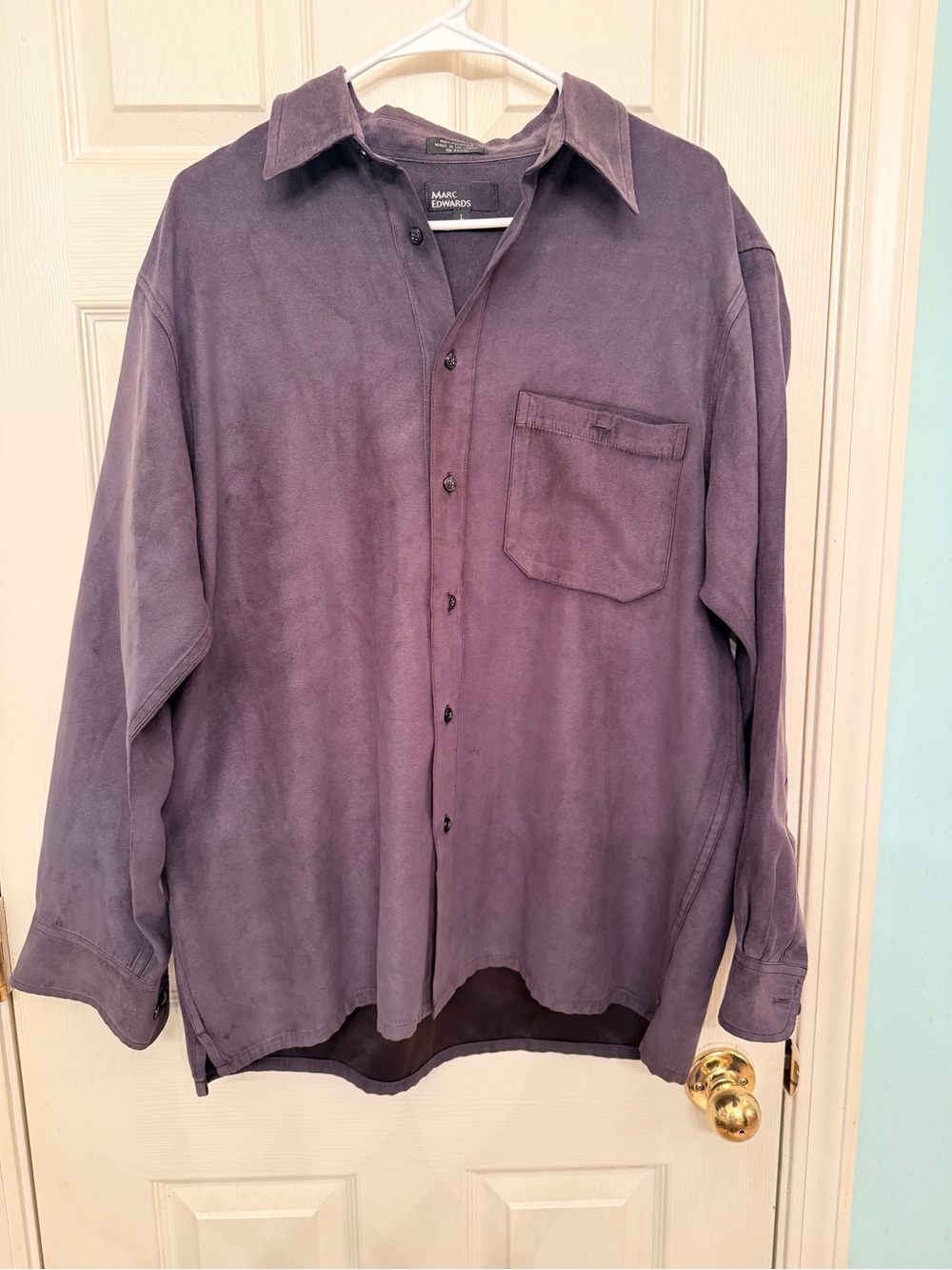 Mark Edward’s suede dark gray Casual Button-Down Shirt